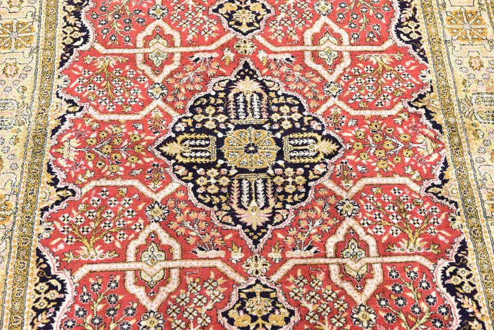 3' 7 x 5' 3 Hand Knotted Kashmir Oriental Wool Rug