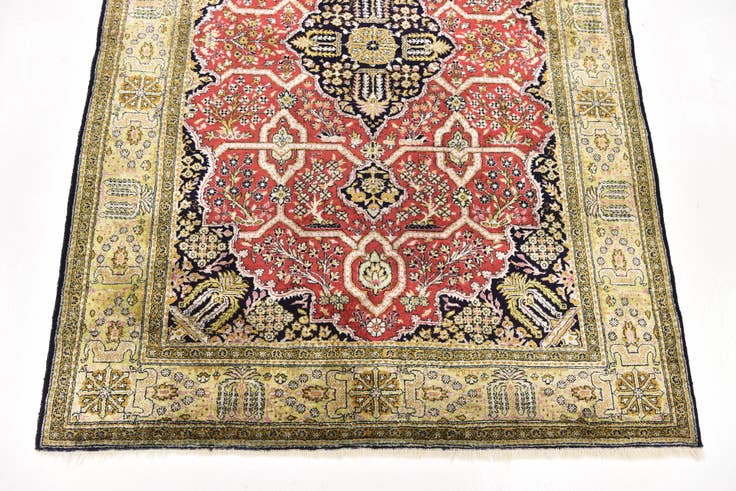 Detail image of 3' 7 x 5' 3 Hand Knotted Kashmir Oriental Wool Rug