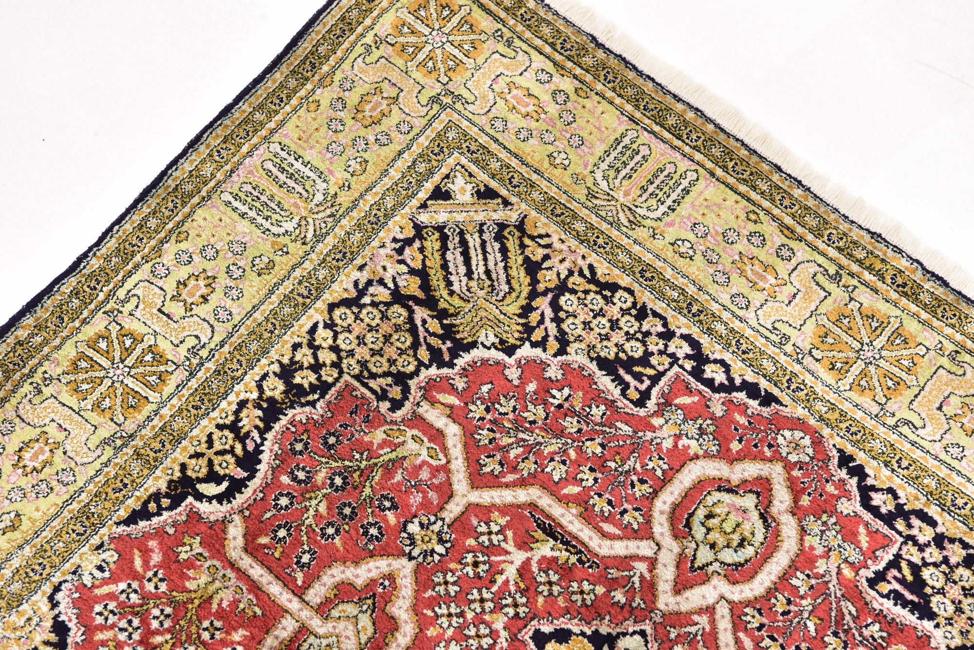 3' 7 x 5' 3 Hand Knotted Kashmir Oriental Wool Rug
