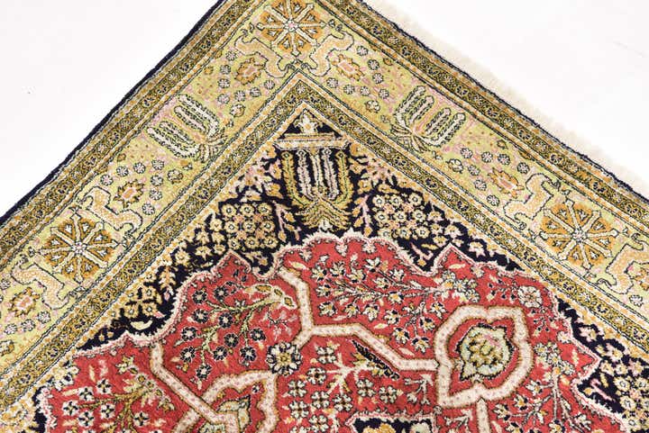 3' 7 x 5' 3 Hand Knotted Kashmir Oriental Wool Rug