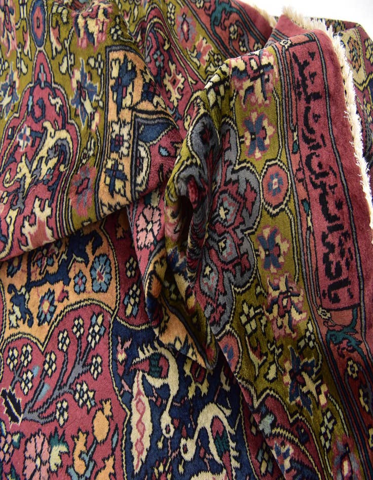 Detail image of 6' 4 x 9' 6 Hand Knotted Kashmir Oriental Wool Rug
