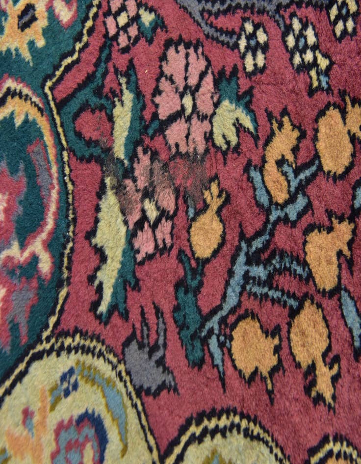 Detail image of 6' 4 x 9' 6 Hand Knotted Kashmir Oriental Wool Rug