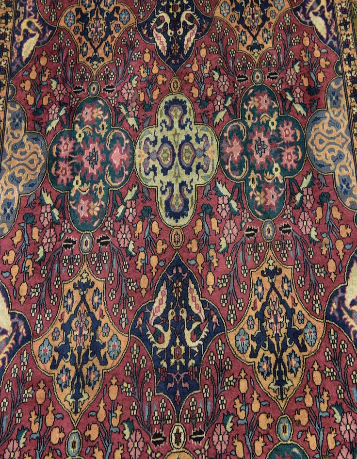 Detail image of 6' 4 x 9' 6 Hand Knotted Kashmir Oriental Wool Rug
