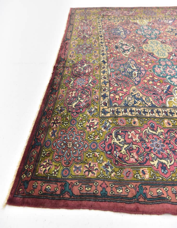 Detail image of 6' 4 x 9' 6 Hand Knotted Kashmir Oriental Wool Rug