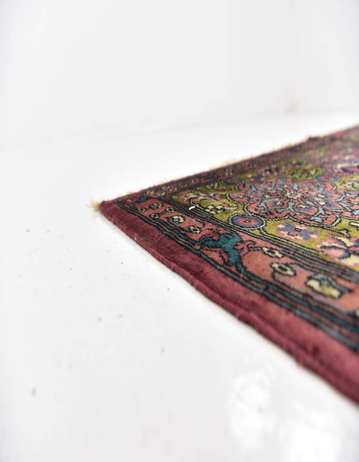 Detail image of 6' 4 x 9' 6 Hand Knotted Kashmir Oriental Wool Rug