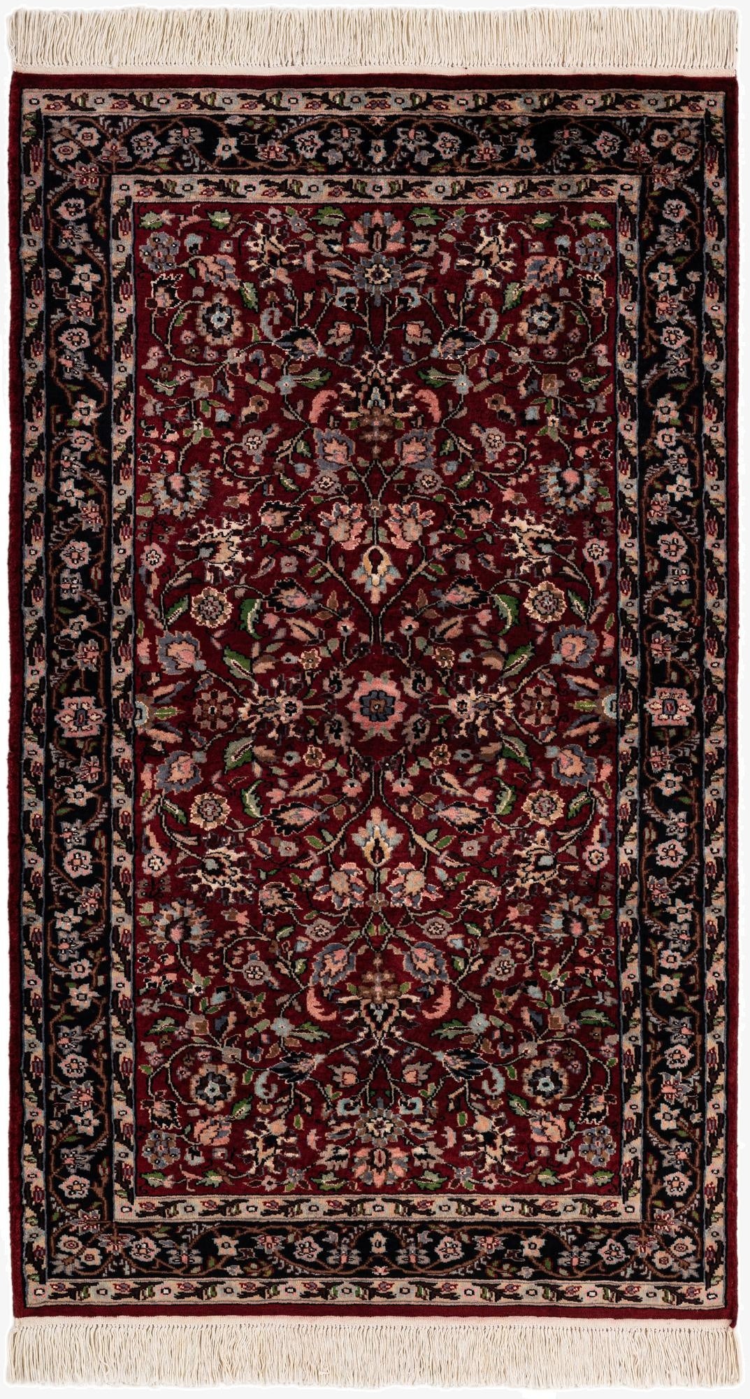 3' 2 x 5' 4  Hand Knotted Kashmir Oriental Wool Rug