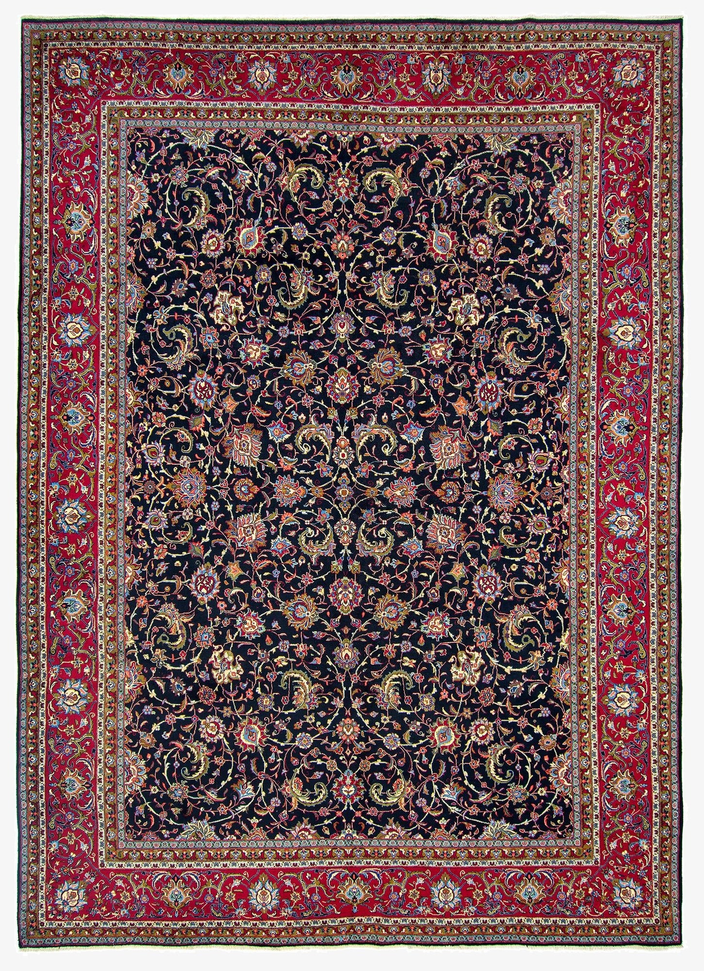 9' 9 x 13' 5  Hand Knotted Kashmir Persian Wool Rug