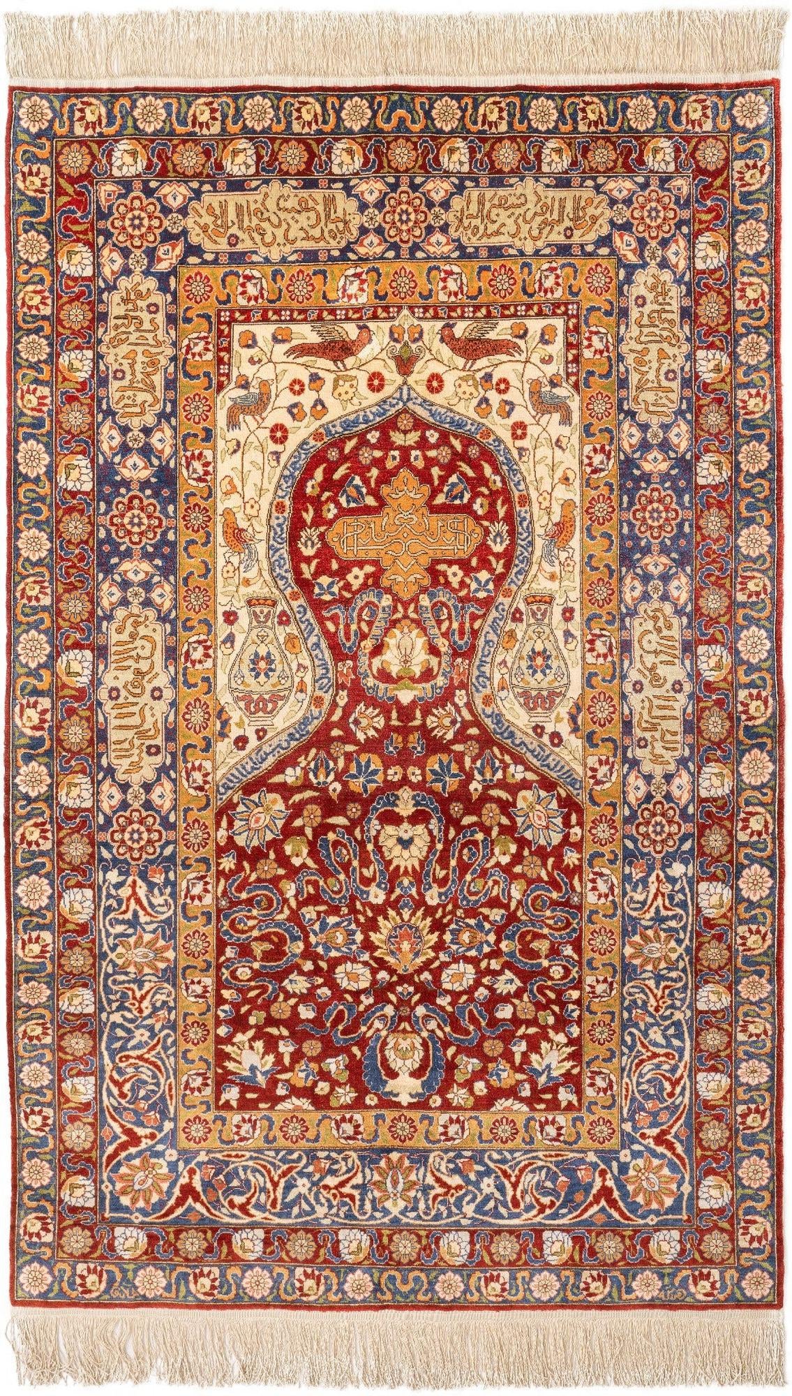 3' 11 x 6' 3 Hand Knotted Kayseri Silk Rug