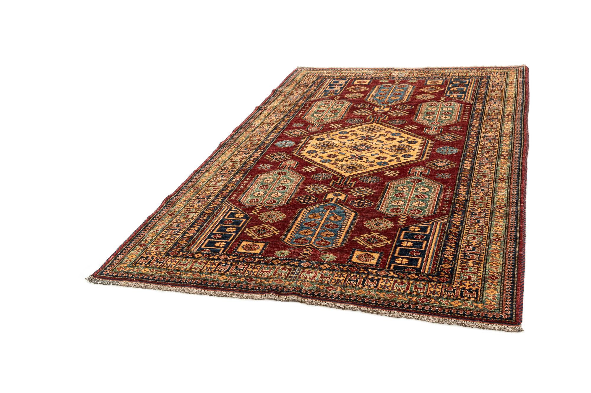 6' 1 x 9' 1 Hand Knotted Kazak Wool Rug