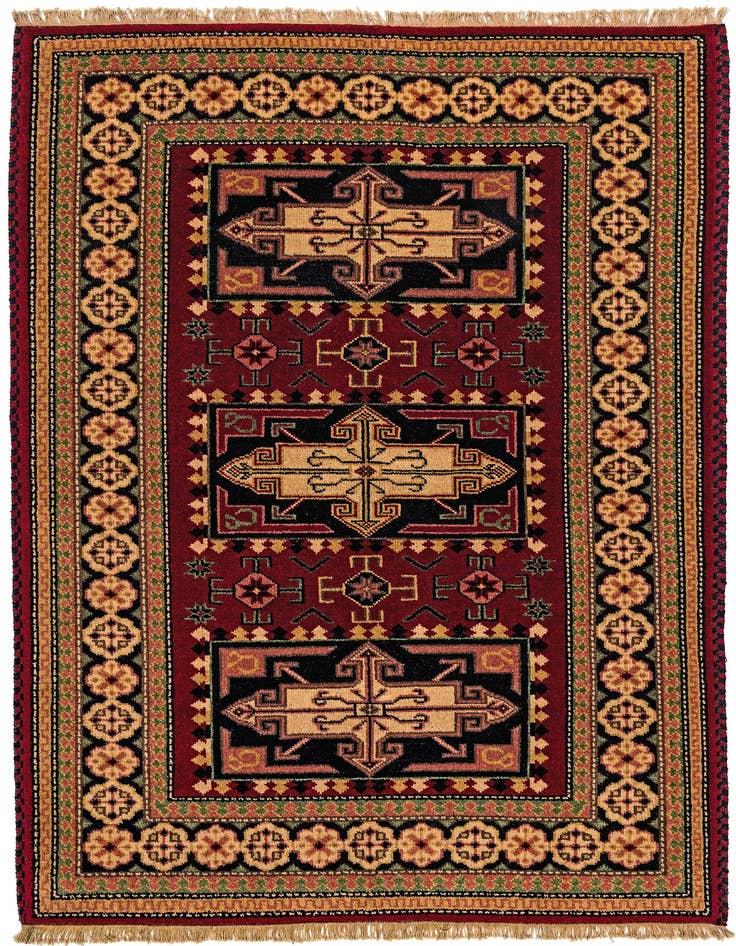 Detail image of 4' 9 x 6' 7 Hand Knotted Kazak Wool Rug