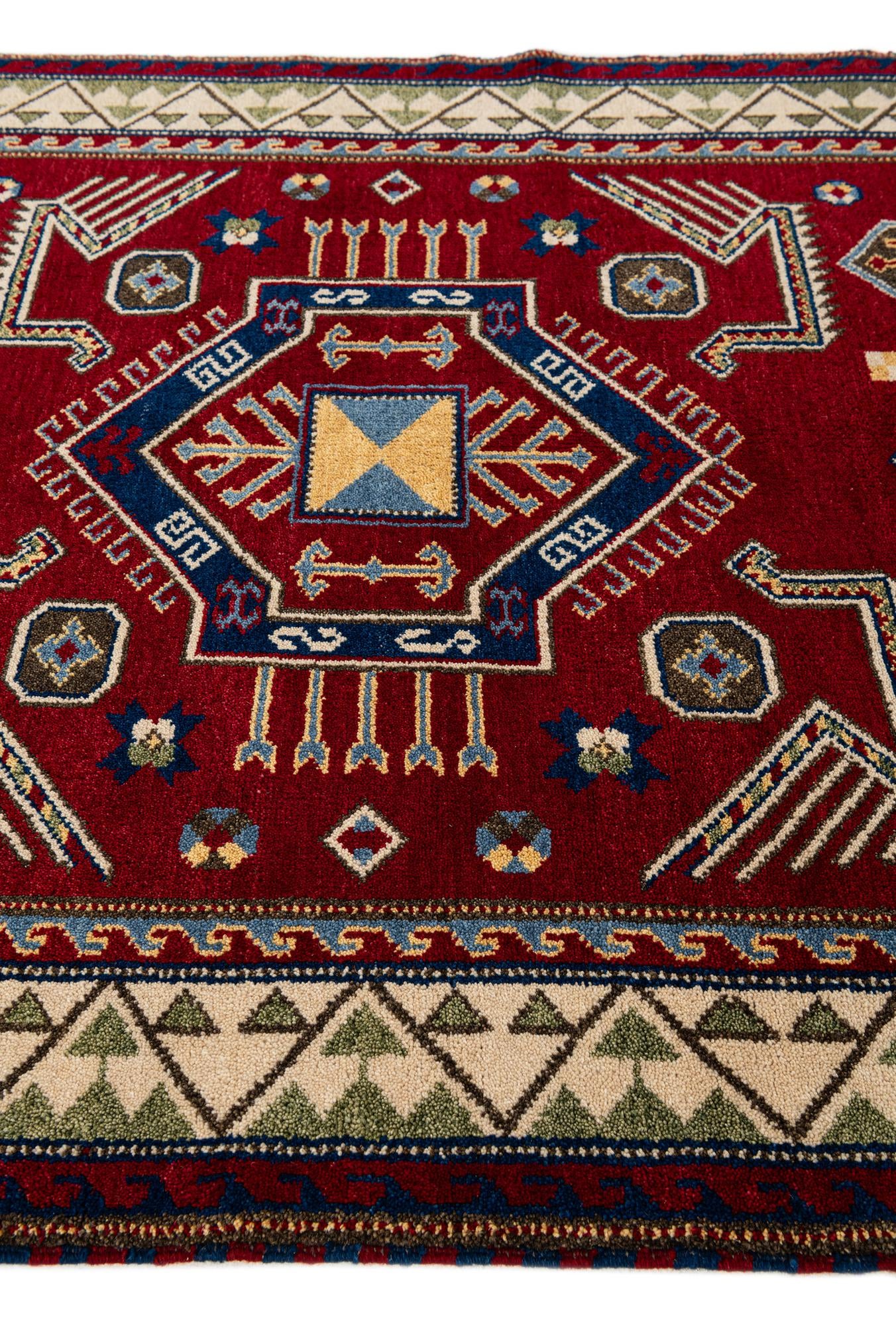 4' 8 x 6' 7 Hand Knotted Kazak Wool Rug