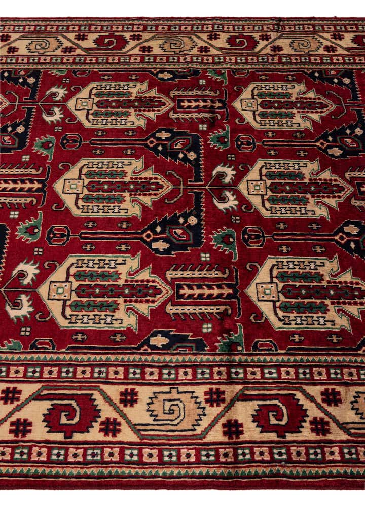 4' 1 x 7' 1 Hand Knotted Kazak Oriental Wool Rug