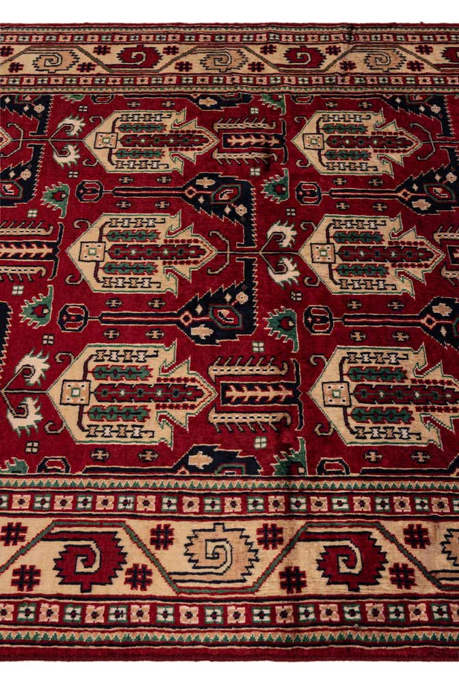 4' 1 x 7' 1 Hand Knotted Kazak Oriental Wool Rug