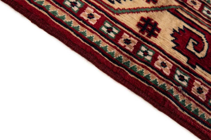 Detail image of 4' 1 x 7' 1 Hand Knotted Kazak Oriental Wool Rug