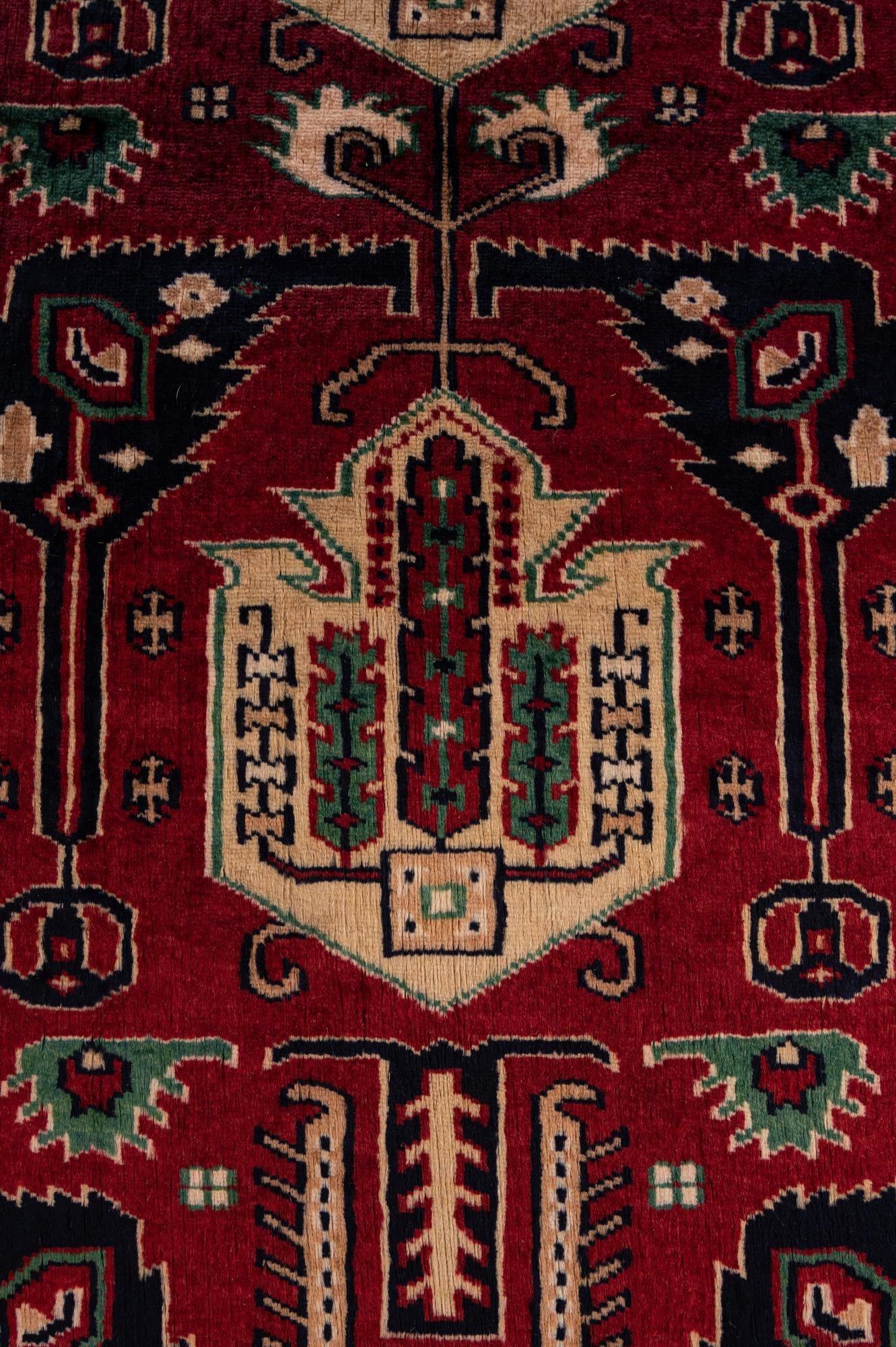 4' 1 x 7' 1 Hand Knotted Kazak Oriental Wool Rug