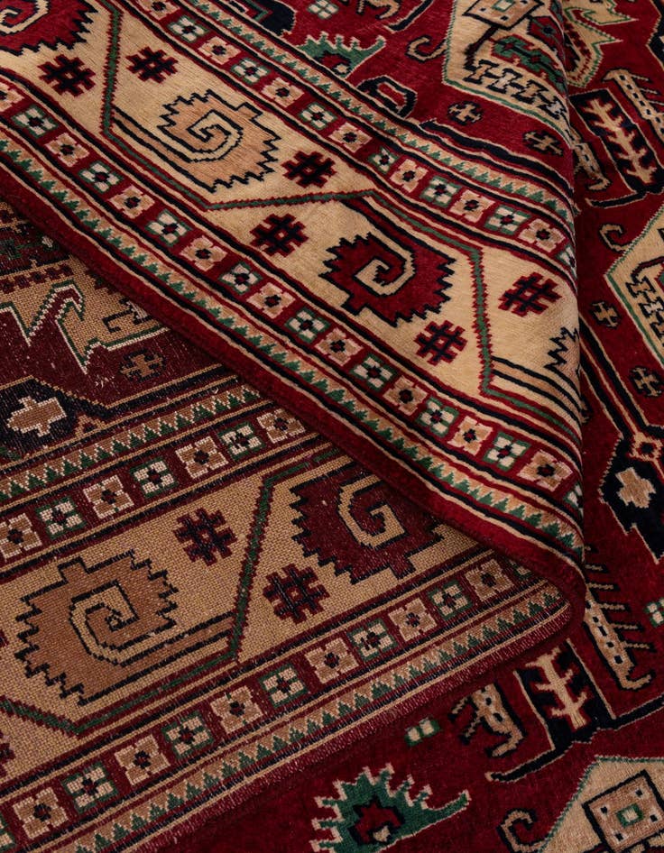 Detail image of 4' 1 x 7' 1  Hand Knotted Kazak Oriental Wool Rug