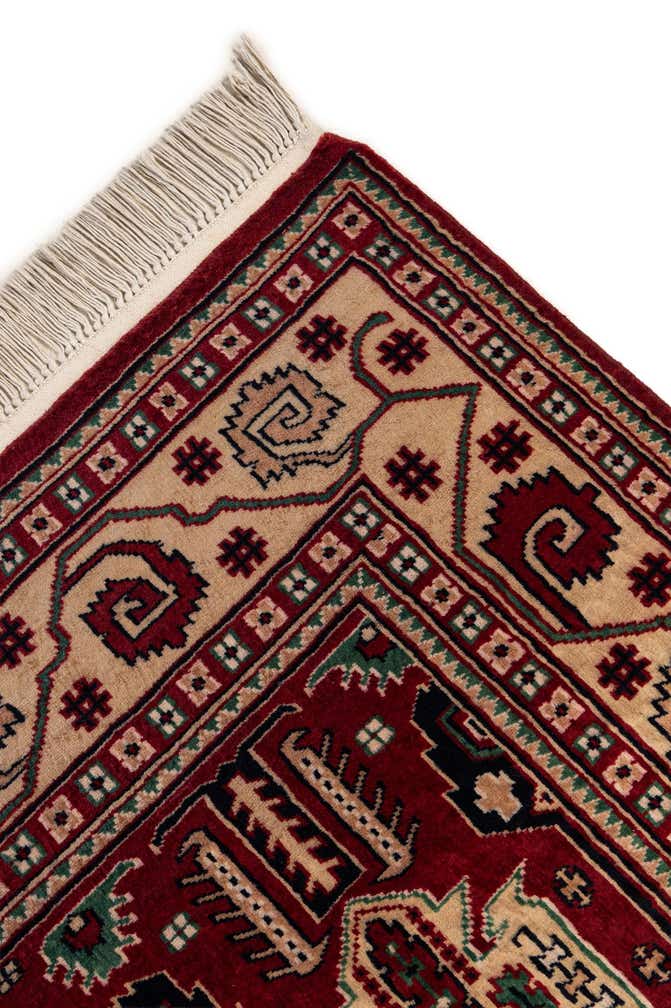 4' 1 x 7' 1 Hand Knotted Kazak Oriental Wool Rug