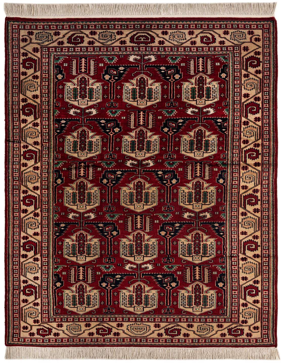 4' 1 x 7' 1 Hand Knotted Kazak Oriental Wool Rug