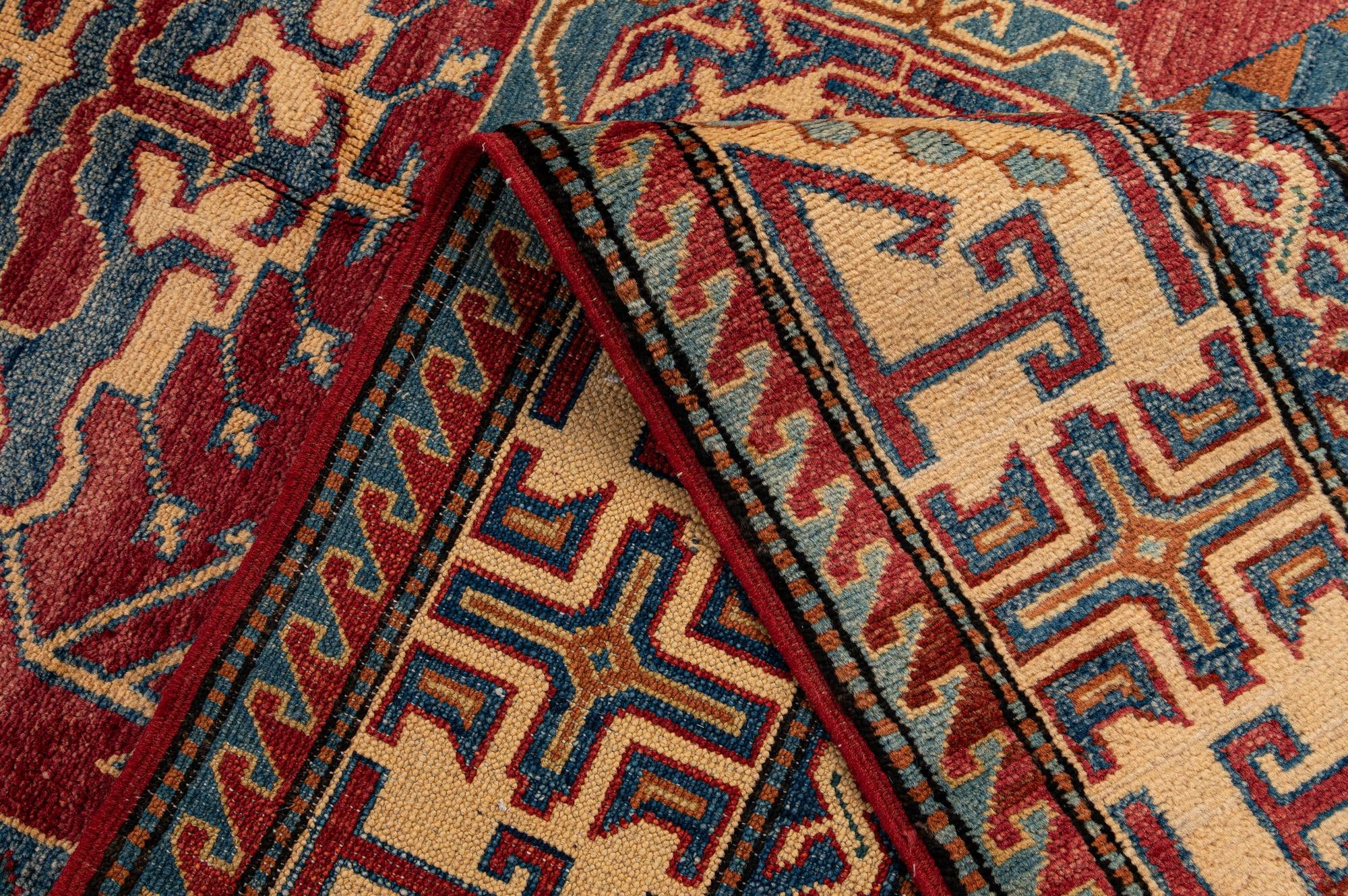 4' 9 x 7' 2 Hand Knotted Kazak Wool Rug