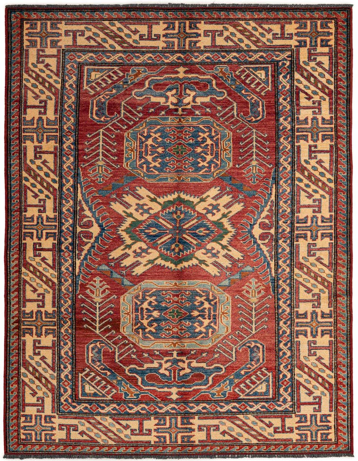 Detail image of 4' 9 x 7' 2 Hand Knotted Kazak Wool Rug