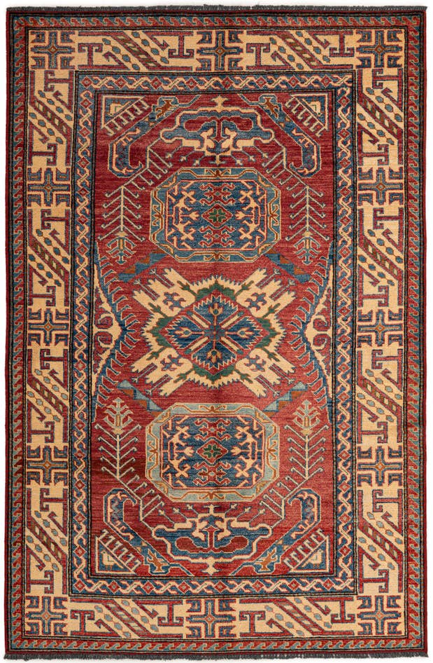 Detail image of 4' 9 x 7' 2 Hand Knotted Kazak Wool Rug