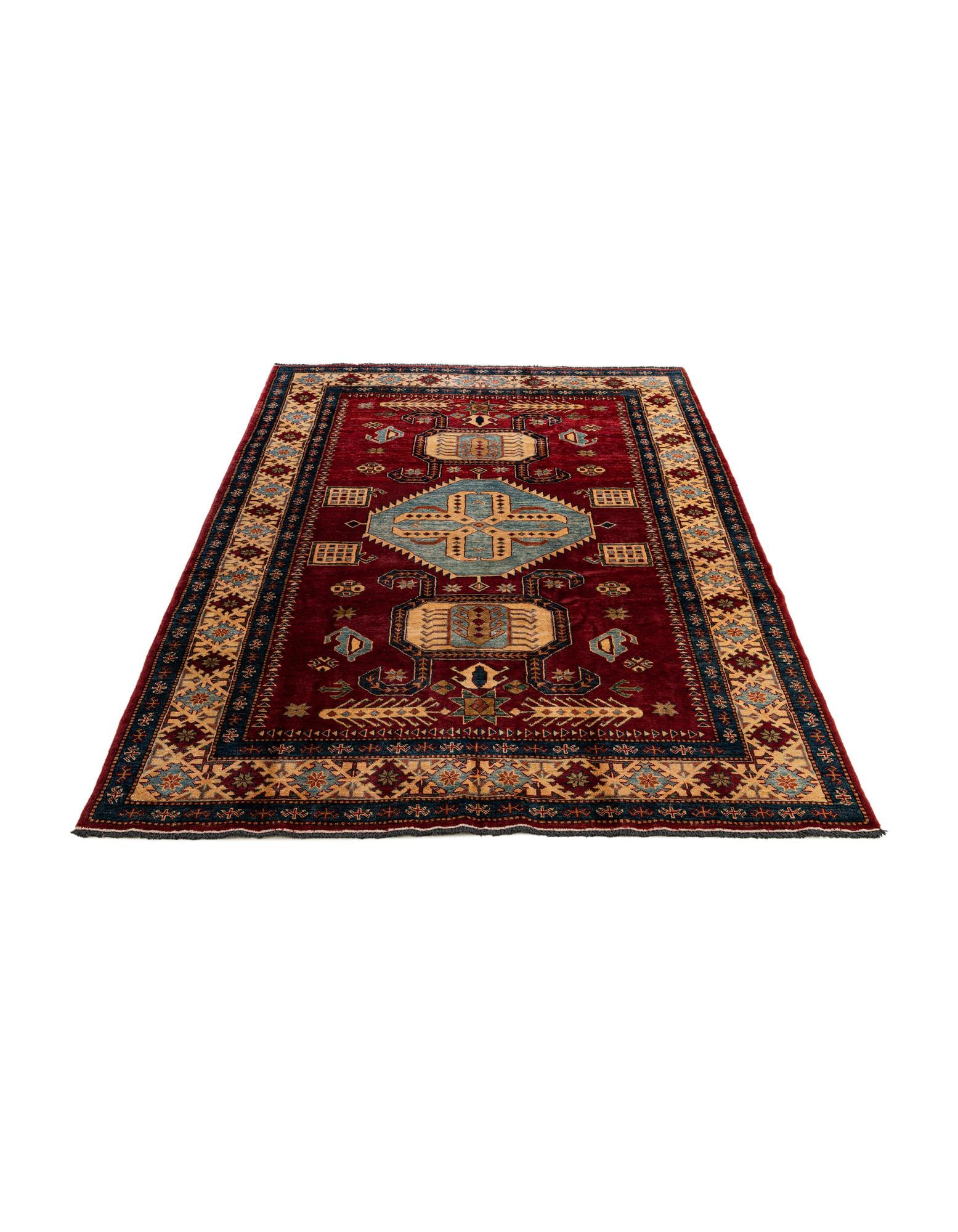 5' 11 x 8' 8 Hand Knotted Kazak Wool Rug