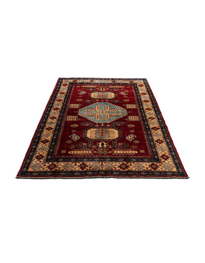 5' 11 x 8' 8 Hand Knotted Kazak Wool Rug