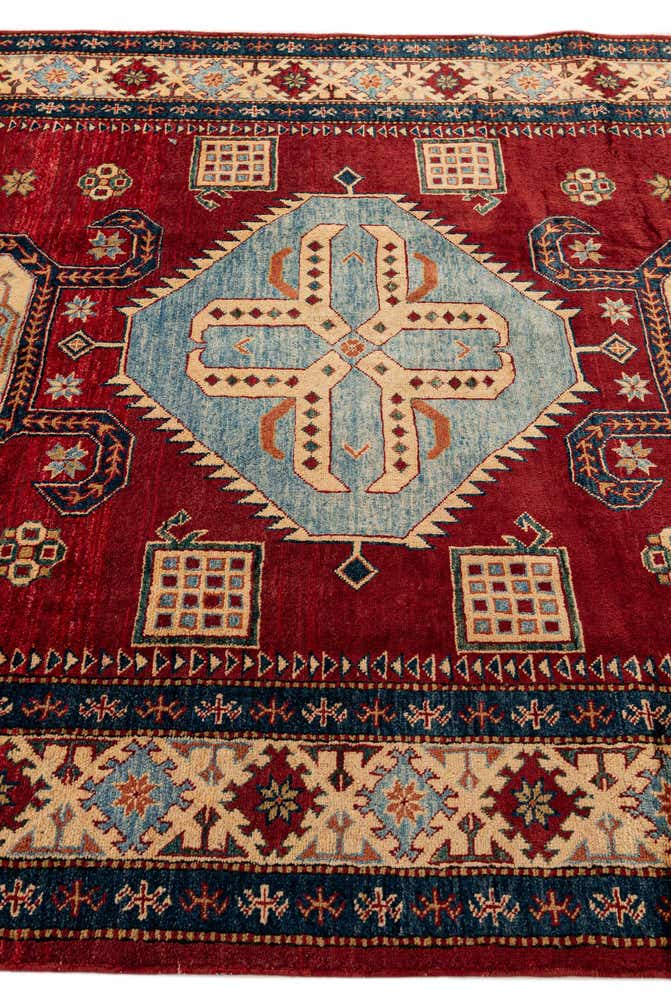 5' 11 x 8' 8 Hand Knotted Kazak Wool Rug