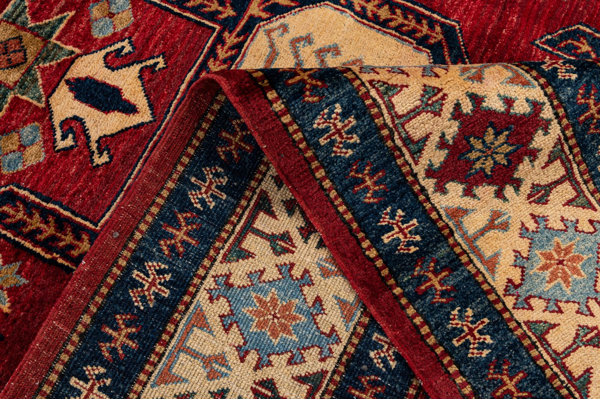 5' 11 x 8' 8 Hand Knotted Kazak Wool Rug