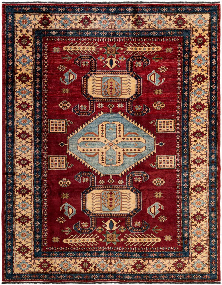 Detail image of 5' 11 x 8' 8 Hand Knotted Kazak Wool Rug