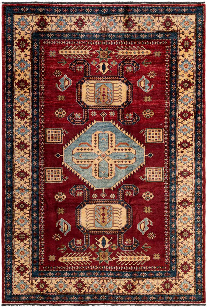 5' 11 x 8' 8 Hand Knotted Kazak Wool Rug