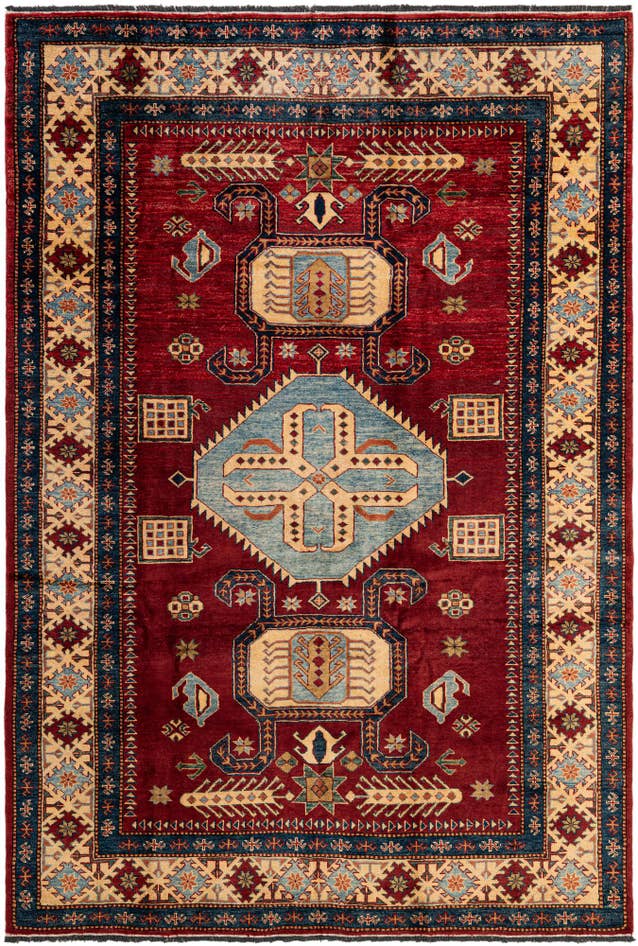 Detail image of 5' 11 x 8' 8 Hand Knotted Kazak Wool Rug