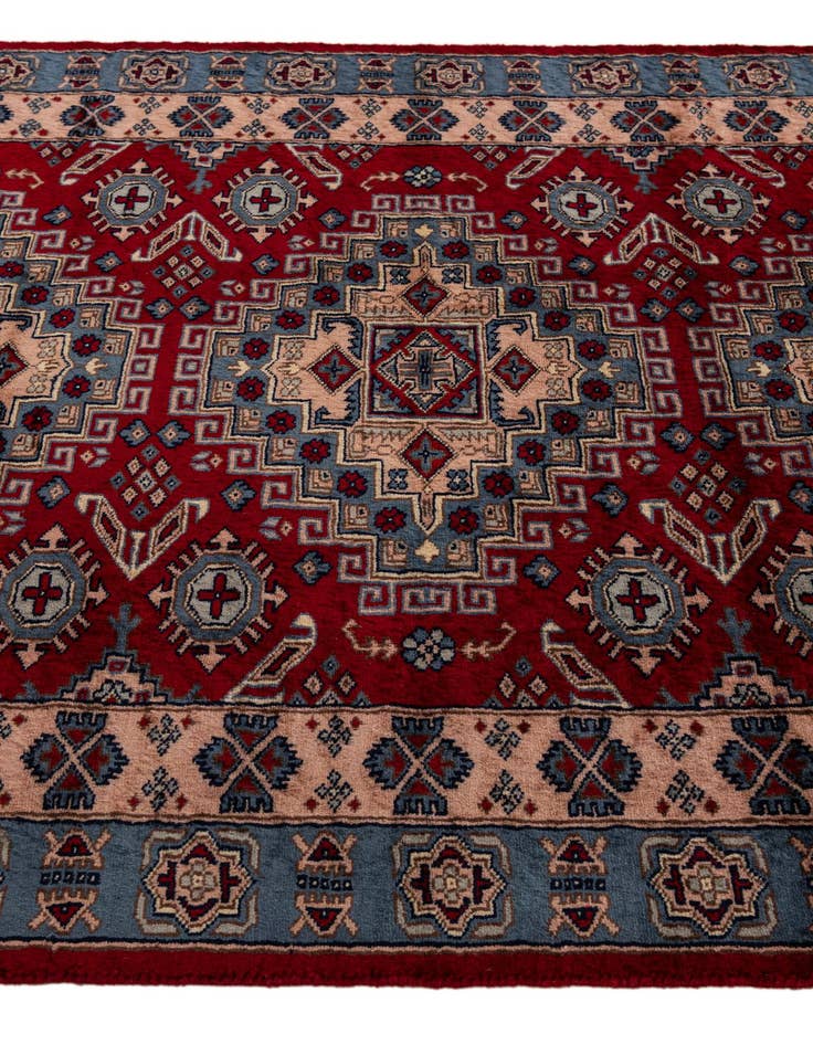 Detail image of 4' 2 x 5' 8 Hand Knotted Kazak Oriental Wool Rug