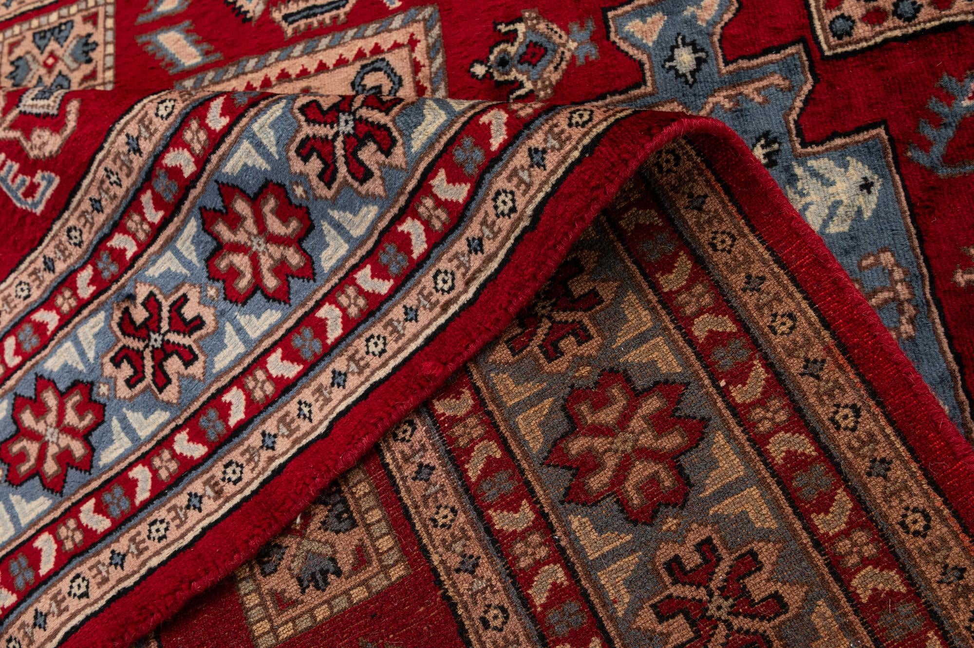 4' 1 x 6' 4 Hand Knotted Kazak Oriental Wool Rug