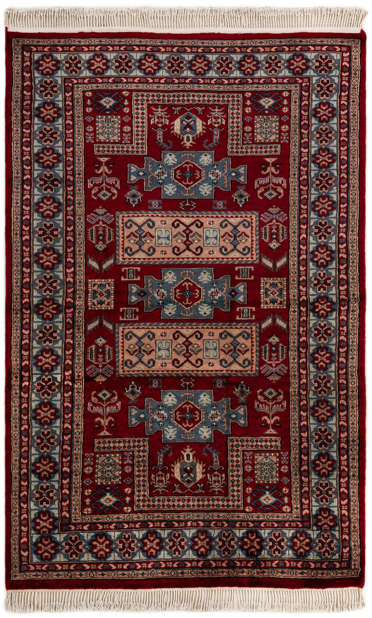 4' 1 x 6' 4 Hand Knotted Kazak Oriental Wool Rug