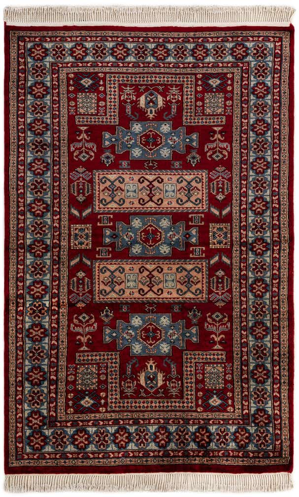 4' 1 x 6' 4 Hand Knotted Kazak Oriental Wool Rug
