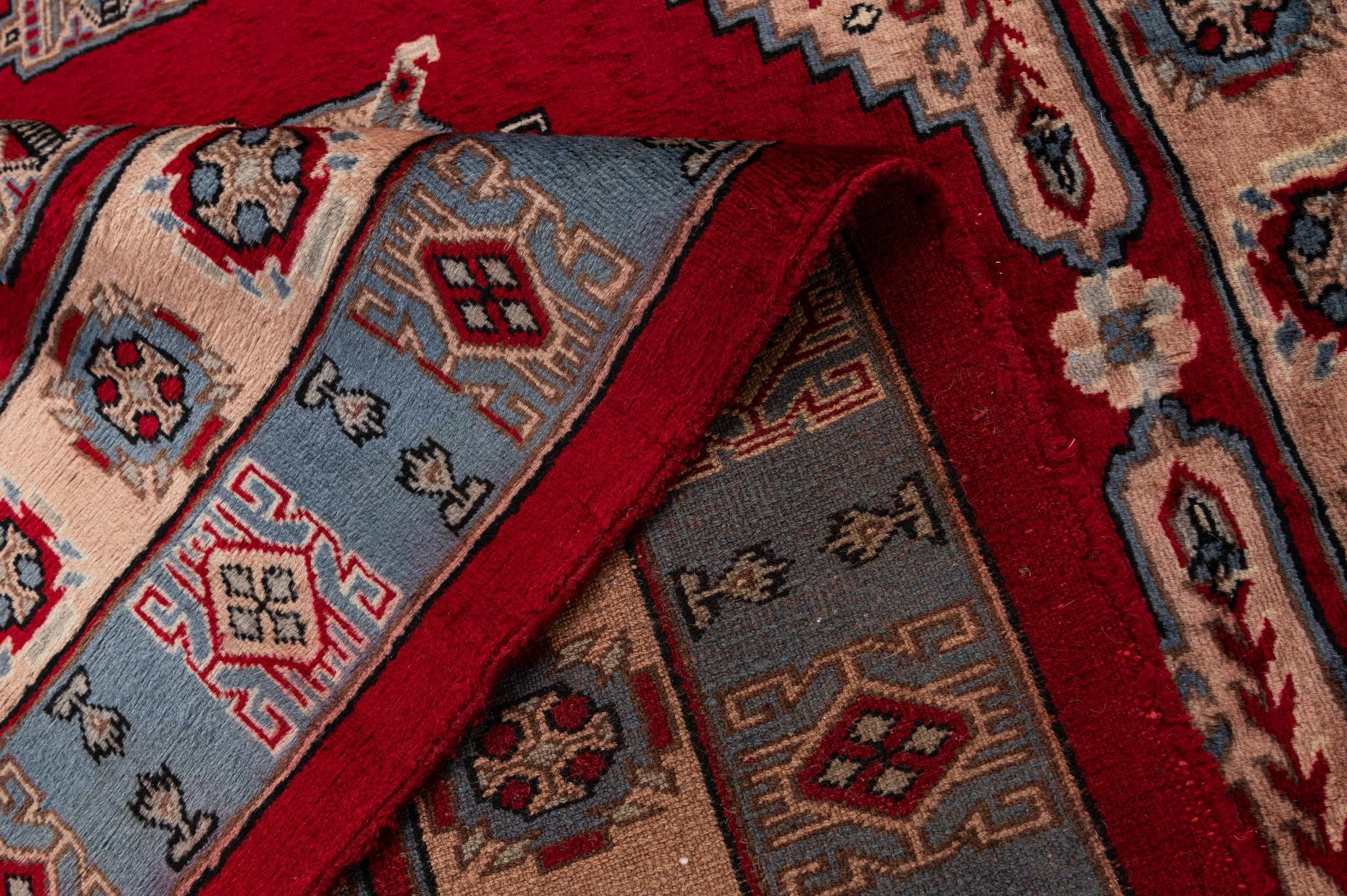 4' 2 x 5' 10 Hand Knotted Kazak Oriental Wool Rug