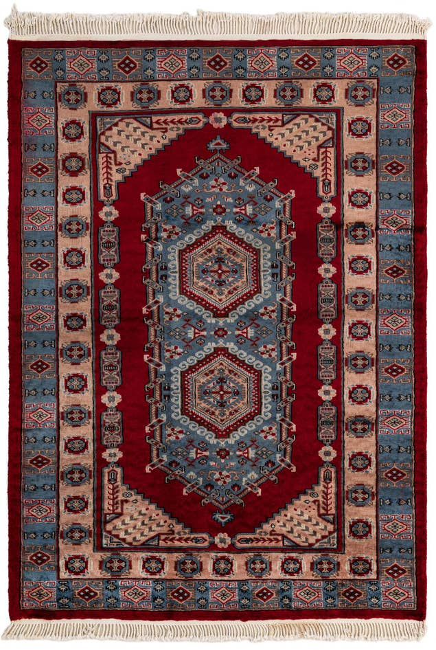 Detail image of 4' 2 x 5' 10 Hand Knotted Kazak Oriental Wool Rug