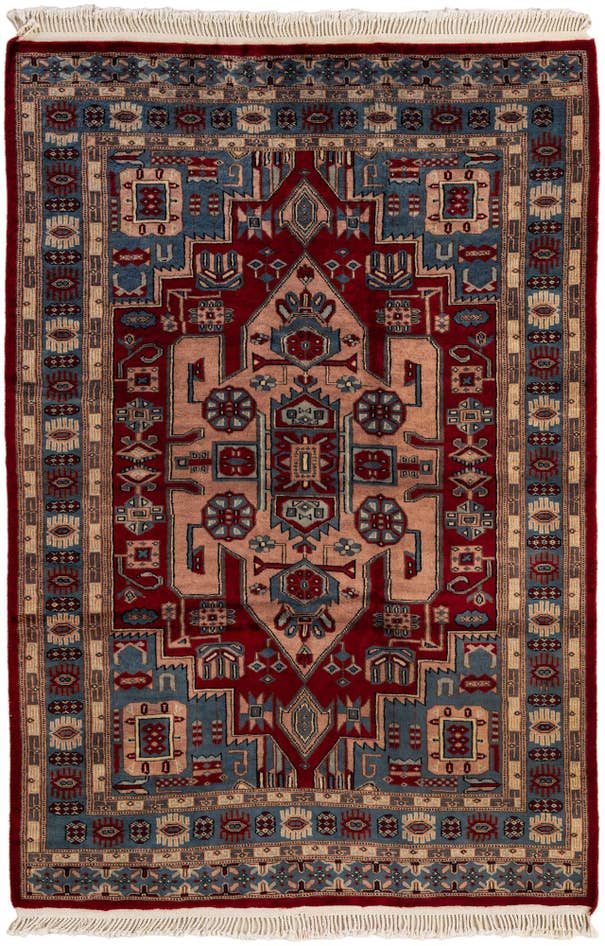 Detail image of 4' 1 x 6' Hand Knotted Kazak Oriental Wool Rug