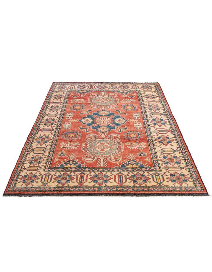 6' 3 x 8' 7 Hand Knotted Kazak Wool Rug