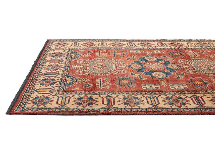 6' 3 x 8' 7 Hand Knotted Kazak Wool Rug