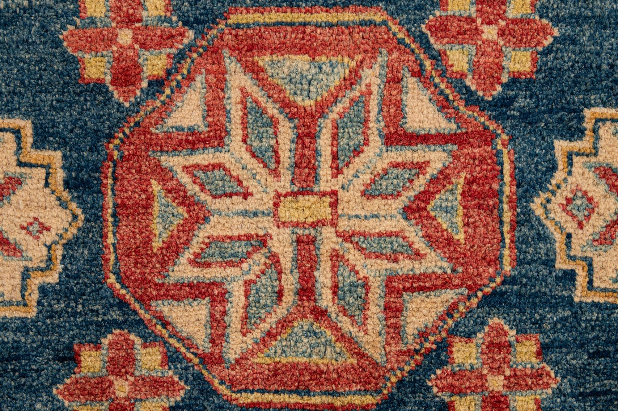 6' 3 x 8' 7 Hand Knotted Kazak Wool Rug