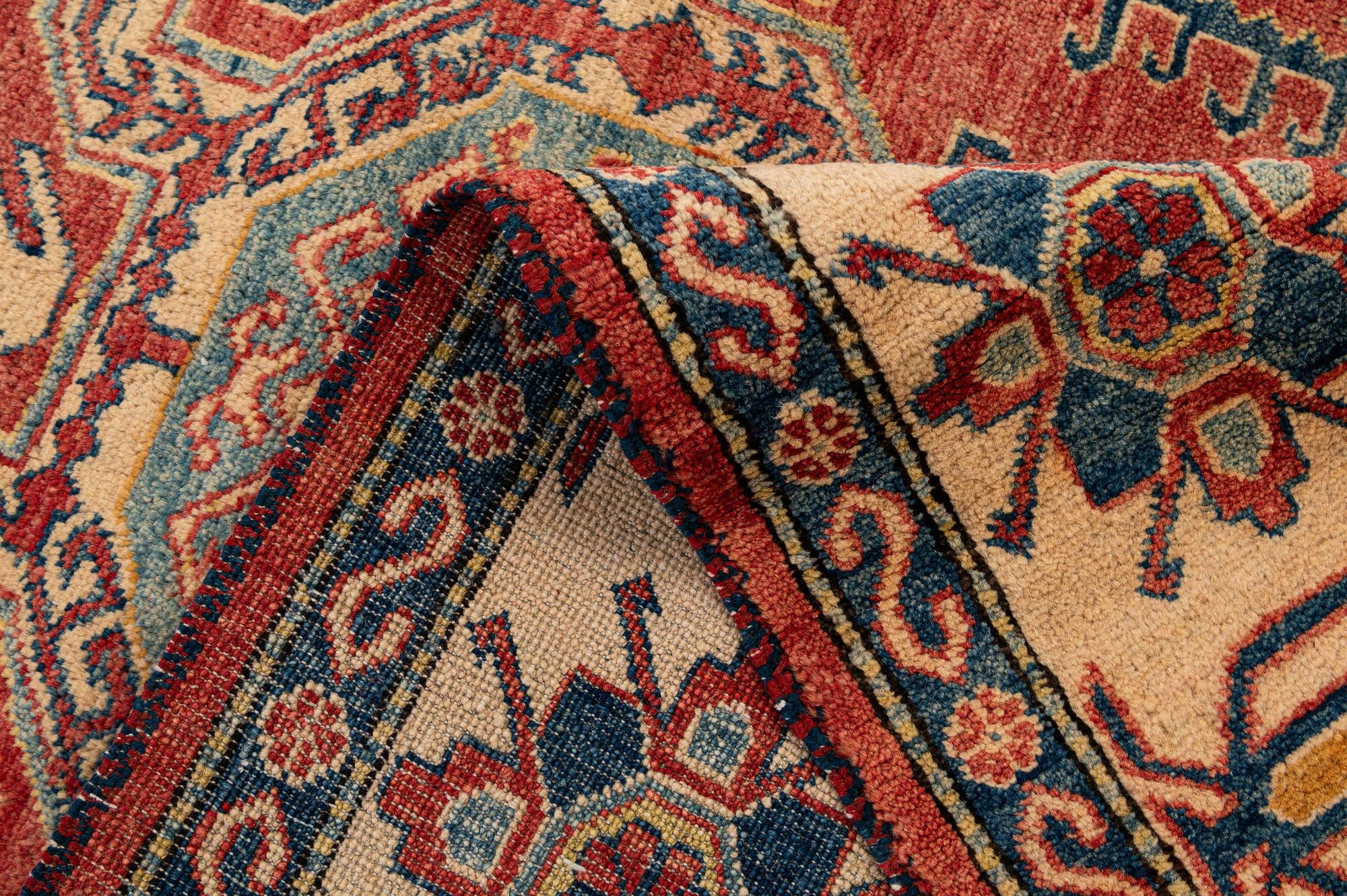 6' 3 x 8' 7 Hand Knotted Kazak Wool Rug