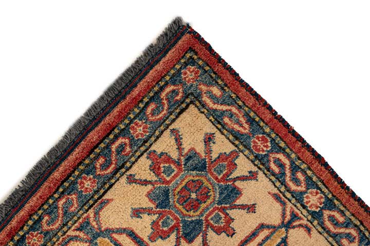 6' 3 x 8' 7 Hand Knotted Kazak Wool Rug