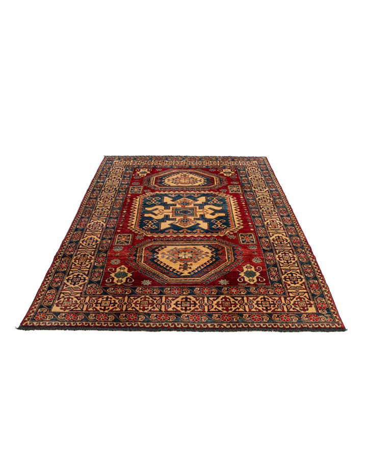 6' 1 x 8' 8 Hand Knotted Kazak Oriental Wool Rug