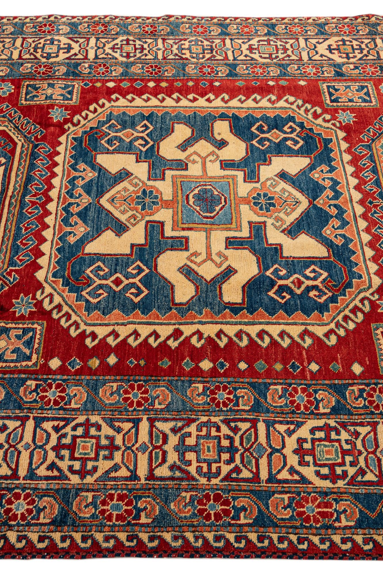 6' 1 x 8' 8 Hand Knotted Kazak Oriental Wool Rug