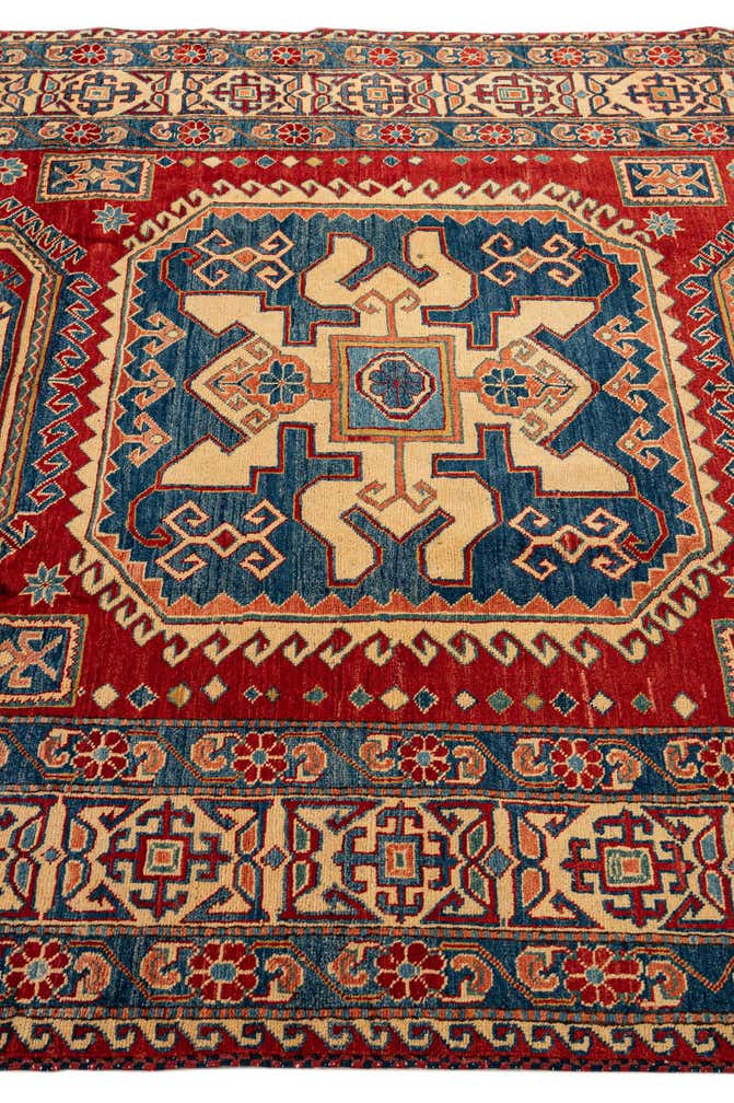 6' 1 x 8' 8 Hand Knotted Kazak Oriental Wool Rug