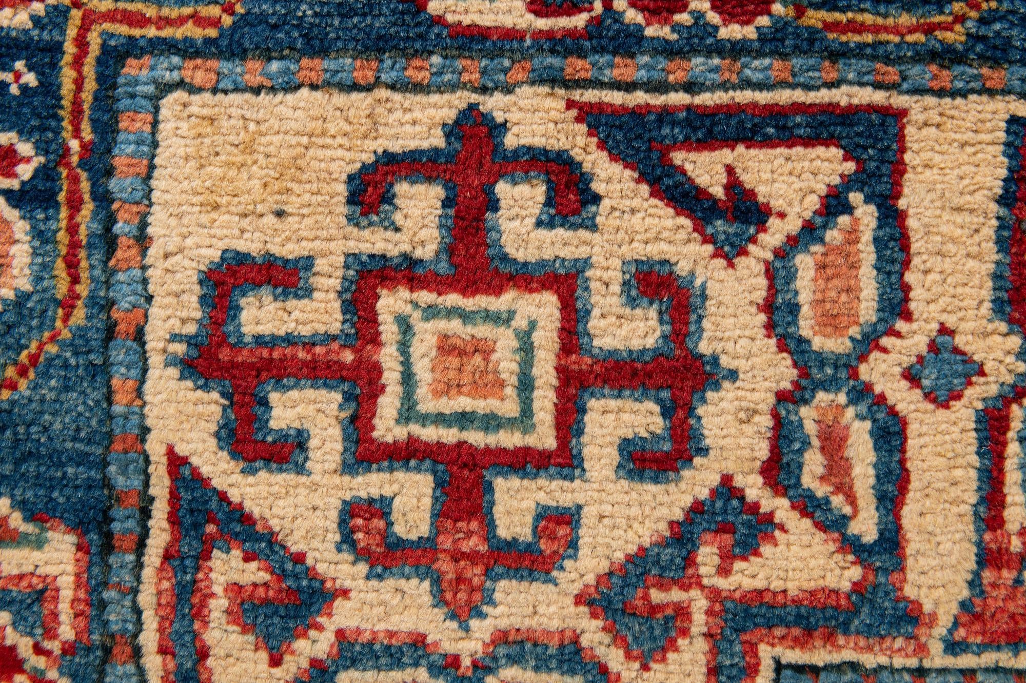 6' 1 x 8' 8 Hand Knotted Kazak Oriental Wool Rug