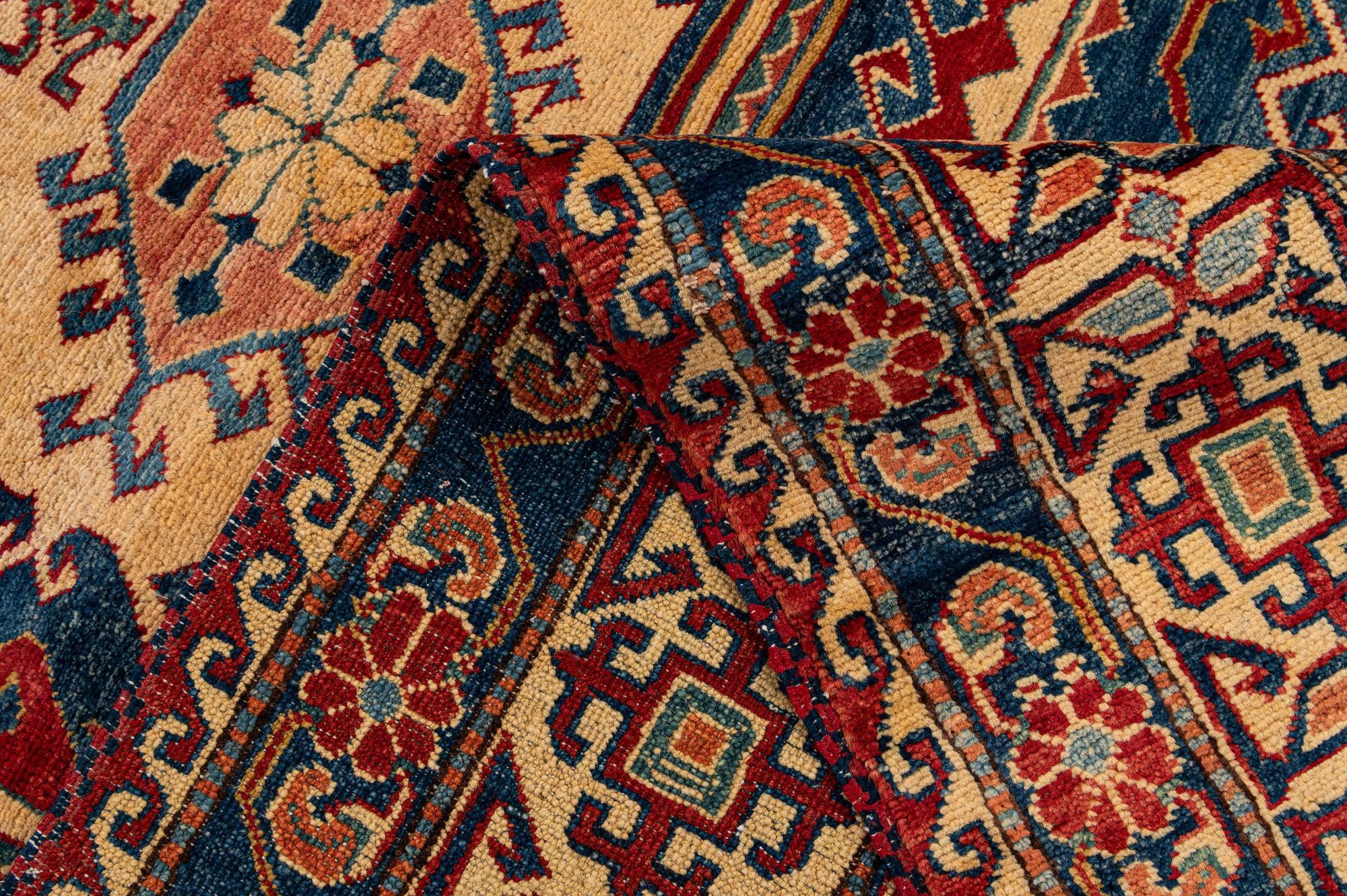 6' 1 x 8' 8 Hand Knotted Kazak Oriental Wool Rug