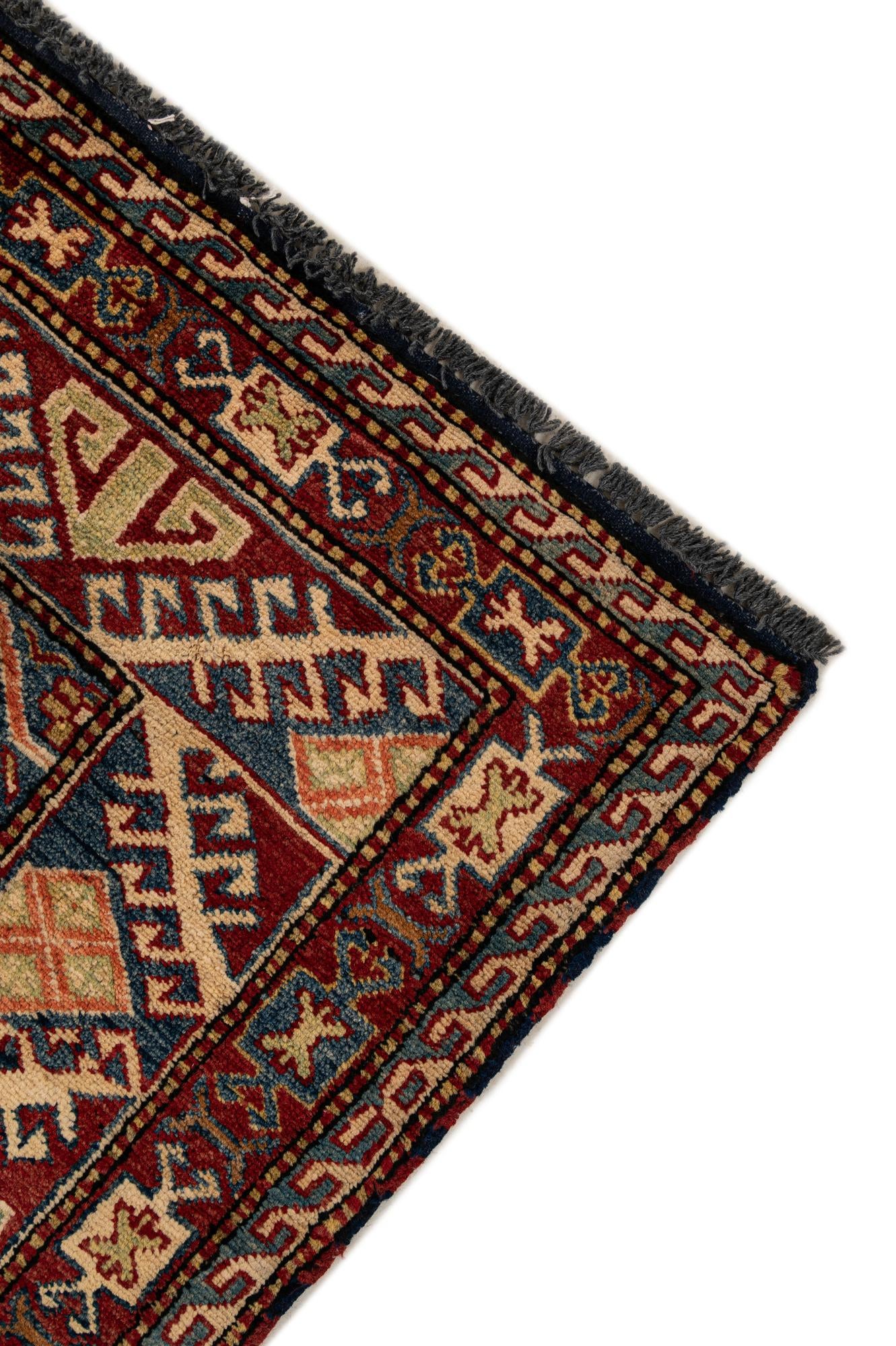 6' 3 x 7' 10 Hand Knotted Kazak Oriental Wool Rug